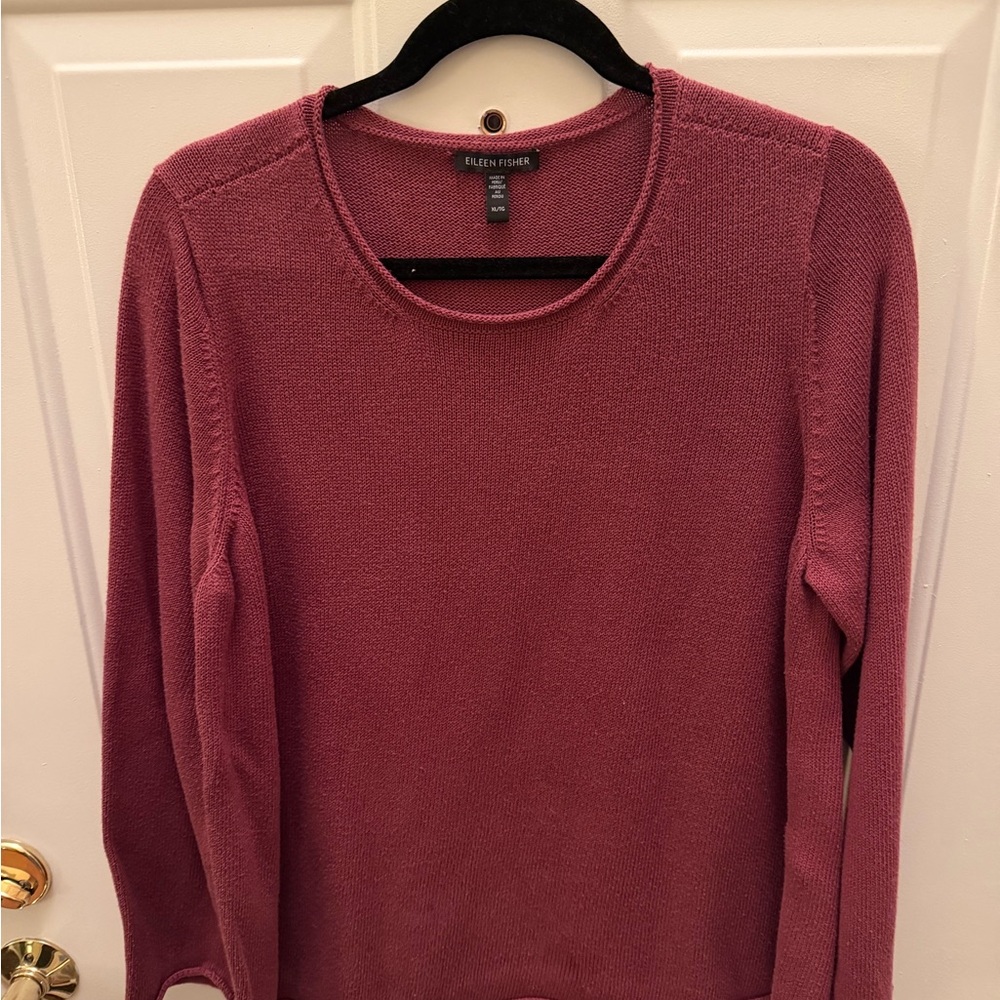 Eileen Fisher Knit Crewneck Sweater in Mauve